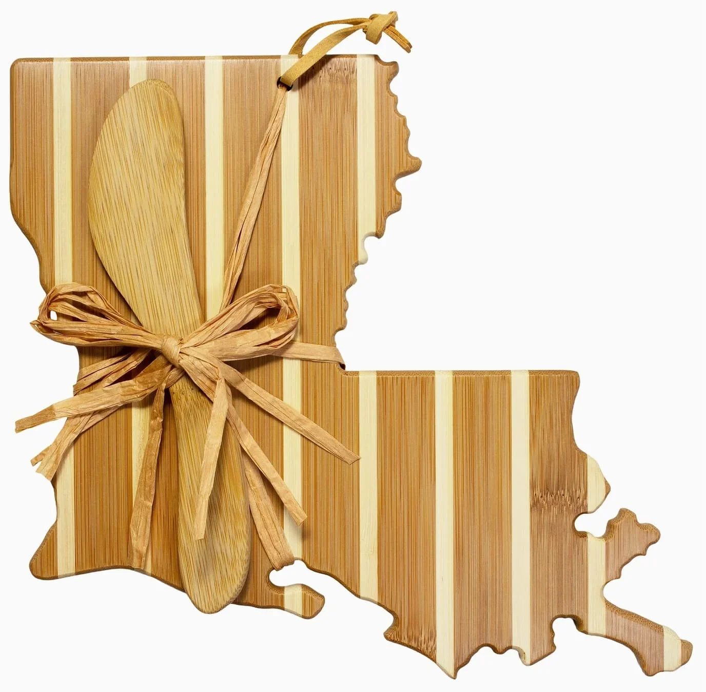 LOUISIANA BAMBOO CHEESE BOARD & SPREADER SET