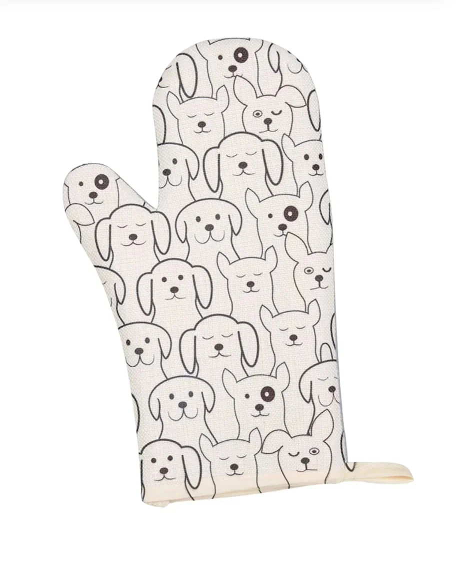 DOG PRINT OVEN MITT.