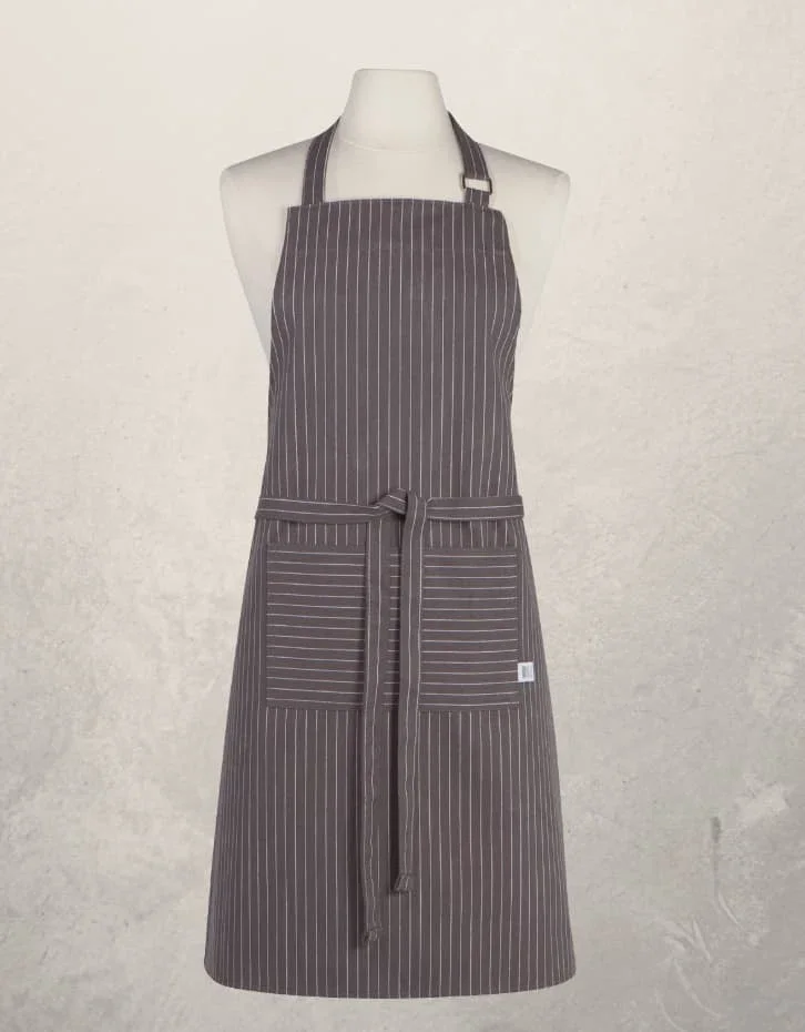 GRANITE GRAY PINSTRIPE CHEF APRON