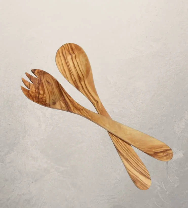 OLIVE WOOD SALAD SERVER SET – 12″